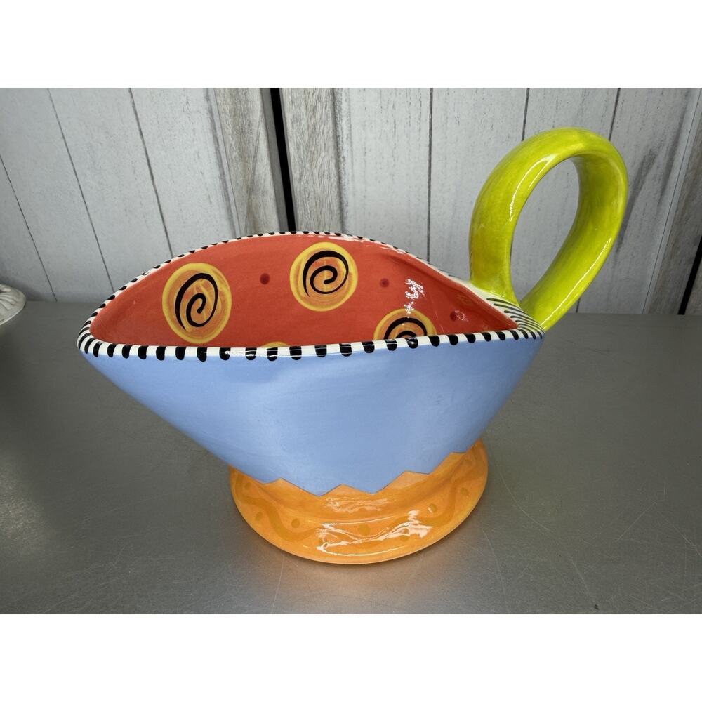Alexis Ink Whimsical Handpainted Ceramic Colorful Multi Use Mini Pitcher